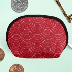 Red Sashiko Ornament Accessory Pouch (medium) by goljakoff