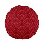 Red sashiko ornament Standard 15  Premium Flano Round Cushions Front