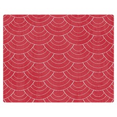 Red Sashiko Ornament Double Sided Flano Blanket (medium)  by goljakoff