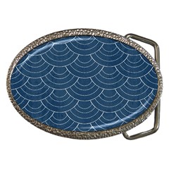 Blue Sashiko Plaid Belt Buckles by goljakoff