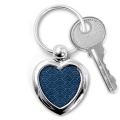 Blue Sashiko Plaid Key Chain (heart) by goljakoff