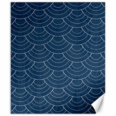 Blue Sashiko Plaid Canvas 20  X 24  by goljakoff