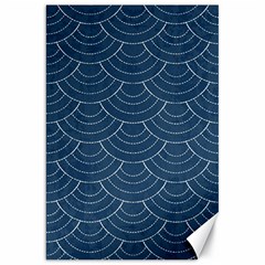 Blue Sashiko Plaid Canvas 20  X 30  by goljakoff