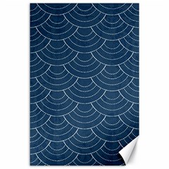 Blue Sashiko Plaid Canvas 24  X 36  by goljakoff