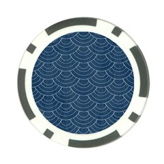 Blue Sashiko Plaid Poker Chip Card Guard by goljakoff