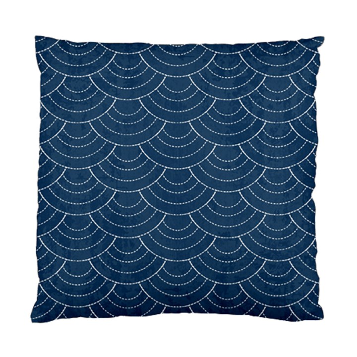 Blue sashiko plaid Standard Cushion Case (One Side)