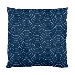 Blue Sashiko Plaid Standard Cushion Case (two Sides) by goljakoff