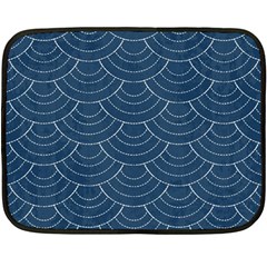 Blue Sashiko Plaid Fleece Blanket (mini) by goljakoff