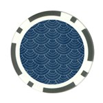 Blue sashiko plaid Poker Chip Card Guard (10 pack) Front