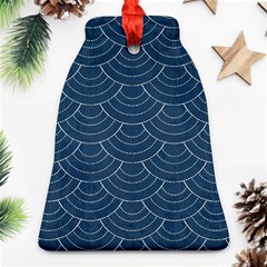 Blue Sashiko Plaid Bell Ornament (two Sides) by goljakoff