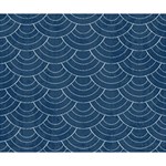 Blue sashiko plaid Deluxe Canvas 14  x 11  (Stretched) 14  x 11  x 1.5  Stretched Canvas