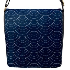 Blue Sashiko Plaid Flap Closure Messenger Bag (s) by goljakoff