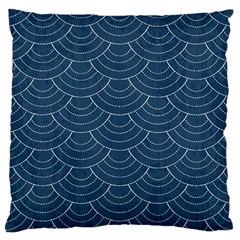 Blue Sashiko Plaid Standard Flano Cushion Case (one Side) by goljakoff