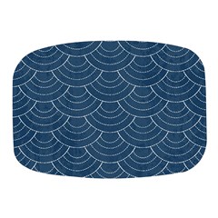 Blue Sashiko Plaid Mini Square Pill Box by goljakoff