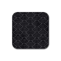 Black Sashiko Pattern Rubber Square Coaster (4 Pack)  by goljakoff