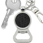 Black sashiko pattern Bottle Opener Key Chain Front