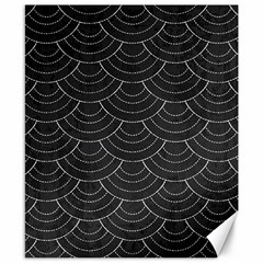 Black Sashiko Pattern Canvas 8  X 10  by goljakoff