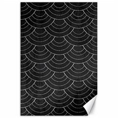 Black Sashiko Pattern Canvas 20  X 30  by goljakoff