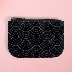 Black Sashiko Pattern Mini Coin Purse by goljakoff