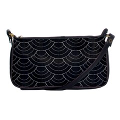 Black Sashiko Pattern Shoulder Clutch Bag by goljakoff