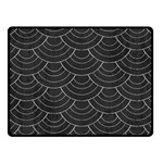 Black sashiko pattern Fleece Blanket (Small) 50 x40  Blanket Front