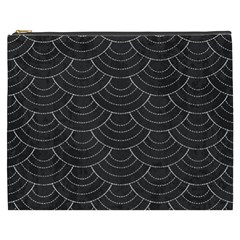 Black Sashiko Pattern Cosmetic Bag (xxxl) by goljakoff