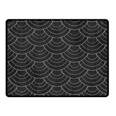 Black Sashiko Pattern Double Sided Fleece Blanket (small)  by goljakoff