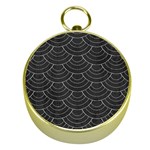 Black sashiko pattern Gold Compasses Front