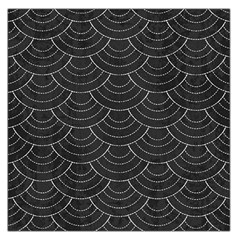 Black Sashiko Pattern Large Satin Scarf (square) by goljakoff