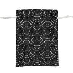 Black Sashiko Pattern  Lightweight Drawstring Pouch (xl) by goljakoff