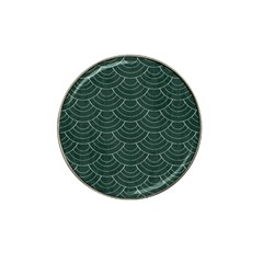 Green Sashiko Pattern Hat Clip Ball Marker (4 Pack) by goljakoff