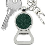 Green sashiko pattern Bottle Opener Key Chain Front