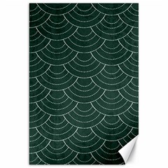 Green Sashiko Pattern Canvas 20  X 30  by goljakoff