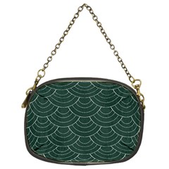 Green Sashiko Pattern Chain Purse (two Sides) by goljakoff