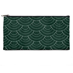 Green Sashiko Pattern Pencil Case by goljakoff