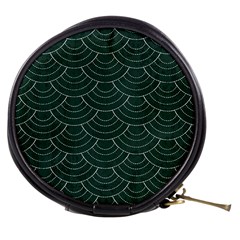 Green Sashiko Pattern Mini Makeup Bag by goljakoff