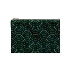 Green Sashiko Pattern Cosmetic Bag (medium) by goljakoff