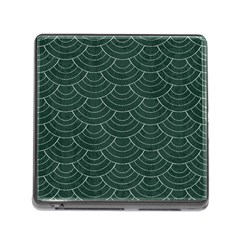 Green Sashiko Pattern Memory Card Reader (square 5 Slot) by goljakoff