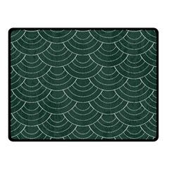 Green Sashiko Pattern Double Sided Fleece Blanket (small)  by goljakoff