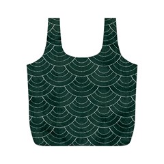 Green Sashiko Pattern Full Print Recycle Bag (m) by goljakoff