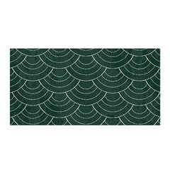 Green Sashiko Pattern Satin Wrap by goljakoff