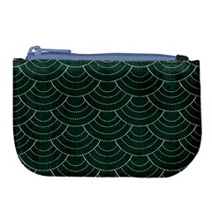 Green Sashiko Pattern Large Coin Purse by goljakoff