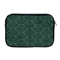 Green Sashiko Pattern Apple Macbook Pro 17  Zipper Case by goljakoff