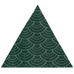 Green Sashiko Pattern Wooden Puzzle Triangle by goljakoff