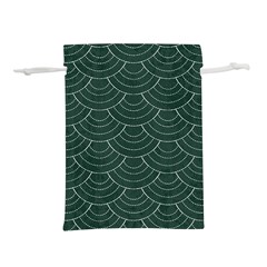 Green Sashiko Pattern Lightweight Drawstring Pouch (l) by goljakoff