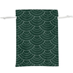 Green Sashiko Pattern  Lightweight Drawstring Pouch (xl) by goljakoff