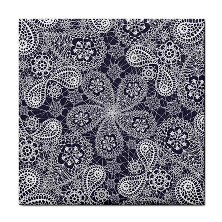 Flowers mandala ornament Tile Coaster