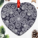 Flowers mandala ornament Ornament (Heart) Front