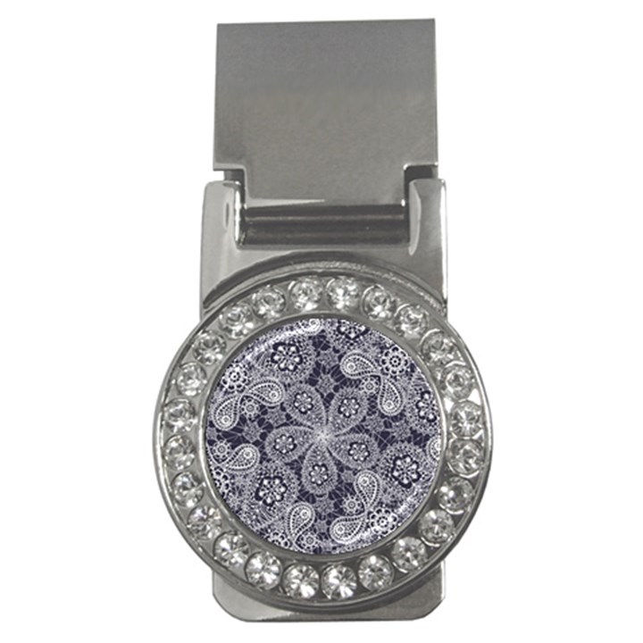 Flowers mandala ornament Money Clips (CZ) 