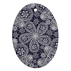 Flowers Mandala Ornament Oval Ornament (two Sides)